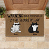 Cat Doormat Customized Name and Breed Warning Area Patrolled 24hr Security By - PERSONAL84