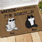 Cat Doormat Customized Name and Breed Warning Area Patrolled 24hr Security By - PERSONAL84