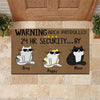 Cat Doormat Customized Name and Breed Warning Area Patrolled 24hr Security By - PERSONAL84