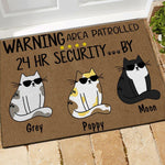 Cat Doormat Customized Name and Breed Warning Area Patrolled 24hr Security By - PERSONAL84