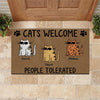 Cat Doormat Customized Names and Breeds Cats Welcome People Tolerated - PERSONAL84