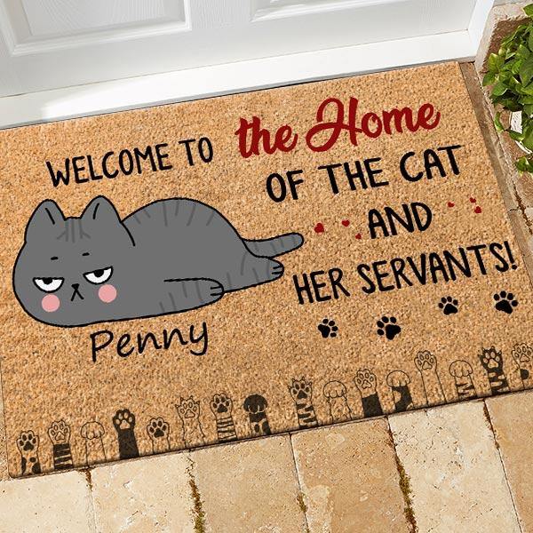 Cat Doormat Customized Welcome To The Home Of - PERSONAL84