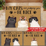 Cat Doormat Personalized Name And Breed My Cat Is Judging You So Be Nice - PERSONAL84