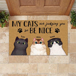 Cat Doormat Personalized Name And Breed My Cat Is Judging You So Be Nice - PERSONAL84