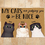 Cat Doormat Personalized Name And Breed My Cat Is Judging You So Be Nice - PERSONAL84