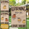Cat Garden Flag Customized Name And Breed Warning Bossy Cat Lives Here - PERSONAL84