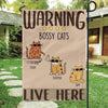 Cat Garden Flag Customized Name And Breed Warning Bossy Cat Lives Here - PERSONAL84