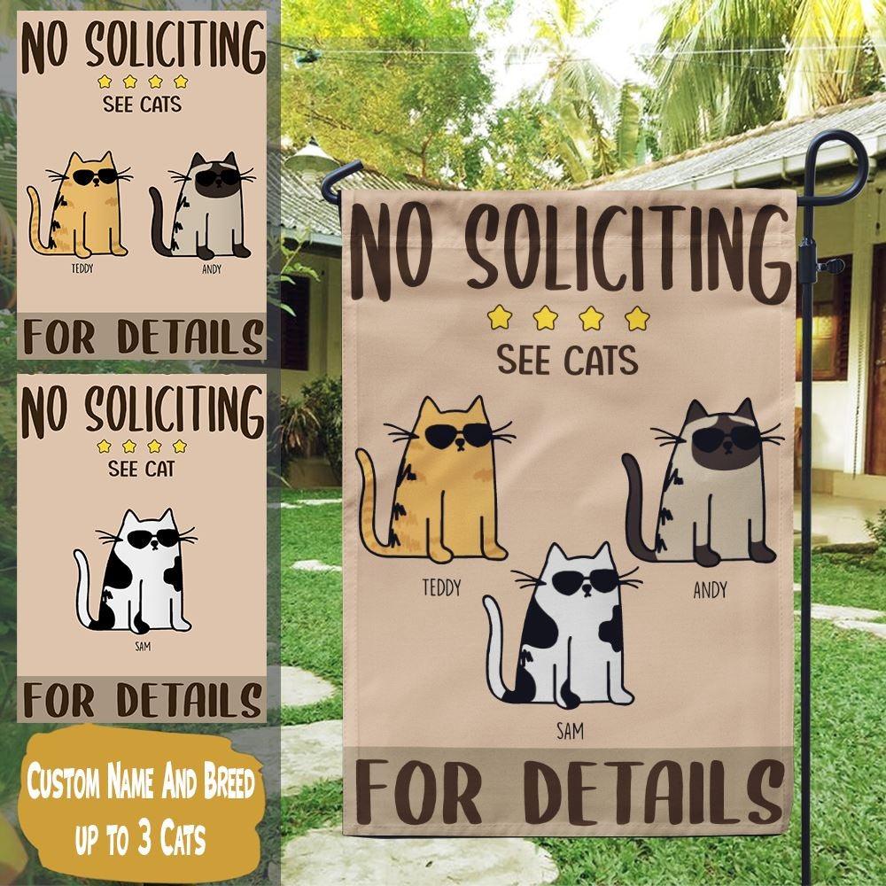 Cat Garden Flag Customized No Soliciting See Cats For Details Personalized Gift - PERSONAL84