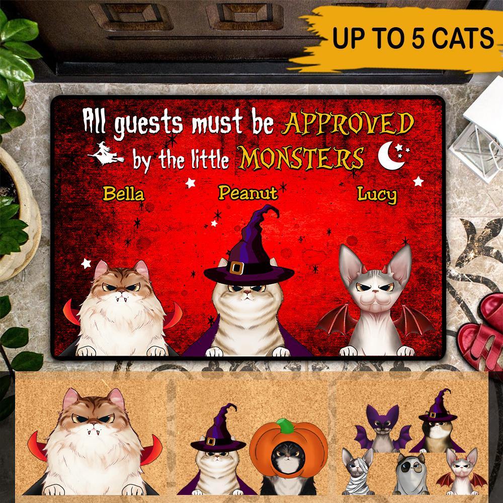 Cat Lovers Custom Doormat All Guests Must Be Approved By The Little Monsters Personalized Gift - PERSONAL84