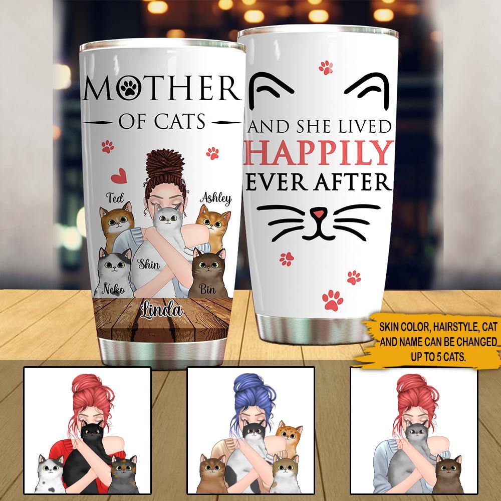 Cat Lovers Custom Tumbler Mother Of Cats Personalized Gift - PERSONAL84