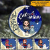 Cat Mom Christmas Custom Ornament I Love You To The Moon And Back Personalized Gift - PERSONAL84