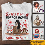 Cat Mom Custom Shirt This Is My Horror Movie Watching Shirt Personalized Cat Lover Gift - PERSONAL84