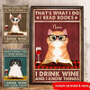 Cats Book Custom Poster That&#39;s What I Do I Read Books I Drink Wine Personalized Gift - PERSONAL84