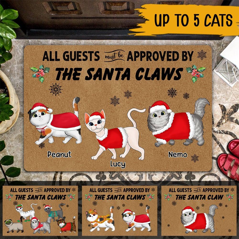 Cats Christmas Custom Doormat Santa Claws Personalized Gift For Cat Lovers - PERSONAL84