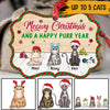 Cats Christmas Custom Ornament Meowy Christmas And A Happy Purr Year Personalized Gift For Cat Lovers - PERSONAL84
