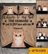 Cats Custom Bedding Set Welcome To My Bed The Humans Just Sleep Here With Me Personalized Gift - PERSONAL84