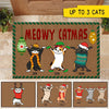 Cats Custom Christmas Doormat Customized Meowy Catmas - PERSONAL84