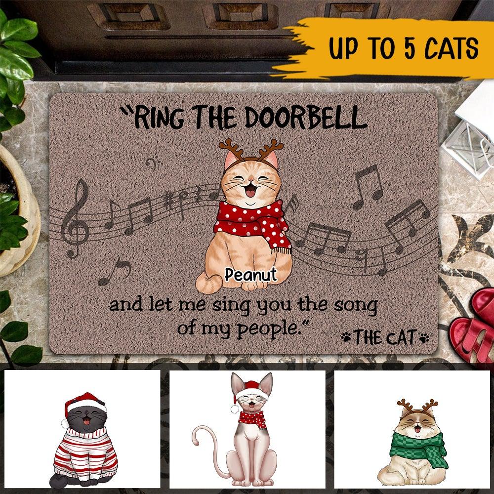 Cats Custom Doormat Ring The Doorbell And Let Me Sing You The Song Of My People Personalized Gift For Cat Lovers - PERSONAL84