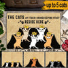 Cats Custom Doormat The Cat And Its Housekeeping Staff Reside Here Personalized Gift - PERSONAL84