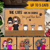 Cats Custom Doormat The Cats Are In Charge We Just Live Here Personalized Gift For Cat Lovers