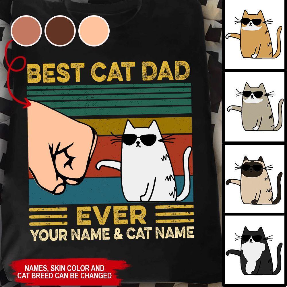 Cats Custom Shirt Best Cat Dad Ever Personalized Gift - PERSONAL84
