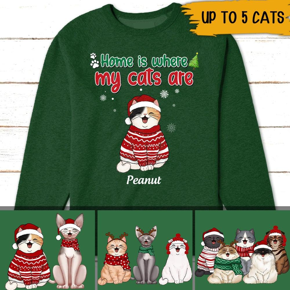 Cats Custom Shirt Home Is Where My Cats Are Personalized Gift For Cat Lovers - PERSONAL84