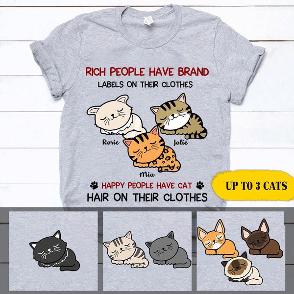 Cats Custom T Shirt Happy People Have Cat Hair On Their Clothes