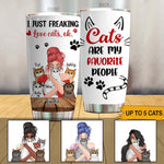 Cats Custom Tumbler I'm Just Freaking Love Cats Ok Personalized Gift - PERSONAL84