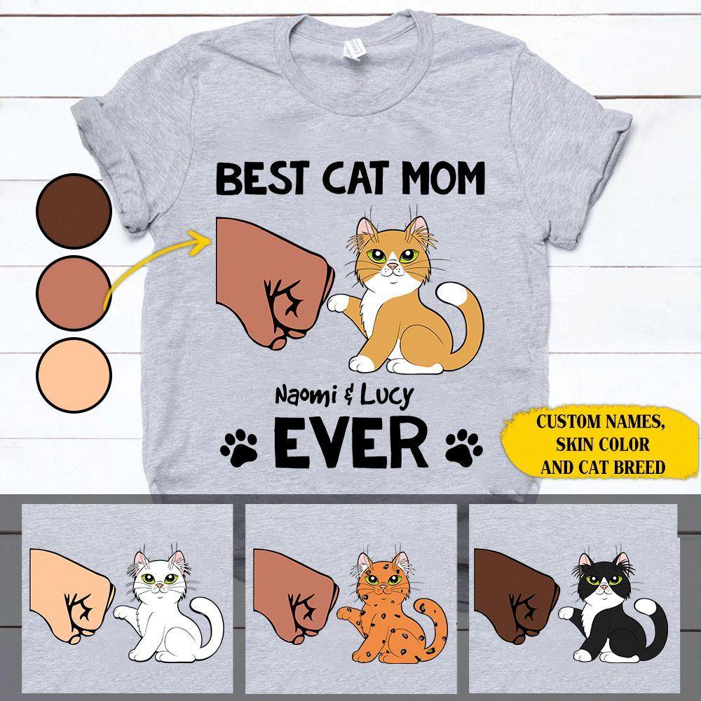 Cats CustomShirt Best Cat Mom Ever Personalized Gift - PERSONAL84