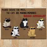 Cats Doormat Customized Please Excuse The Mess The Cats Are Being Assholes Personalized gifts - PERSONAL84