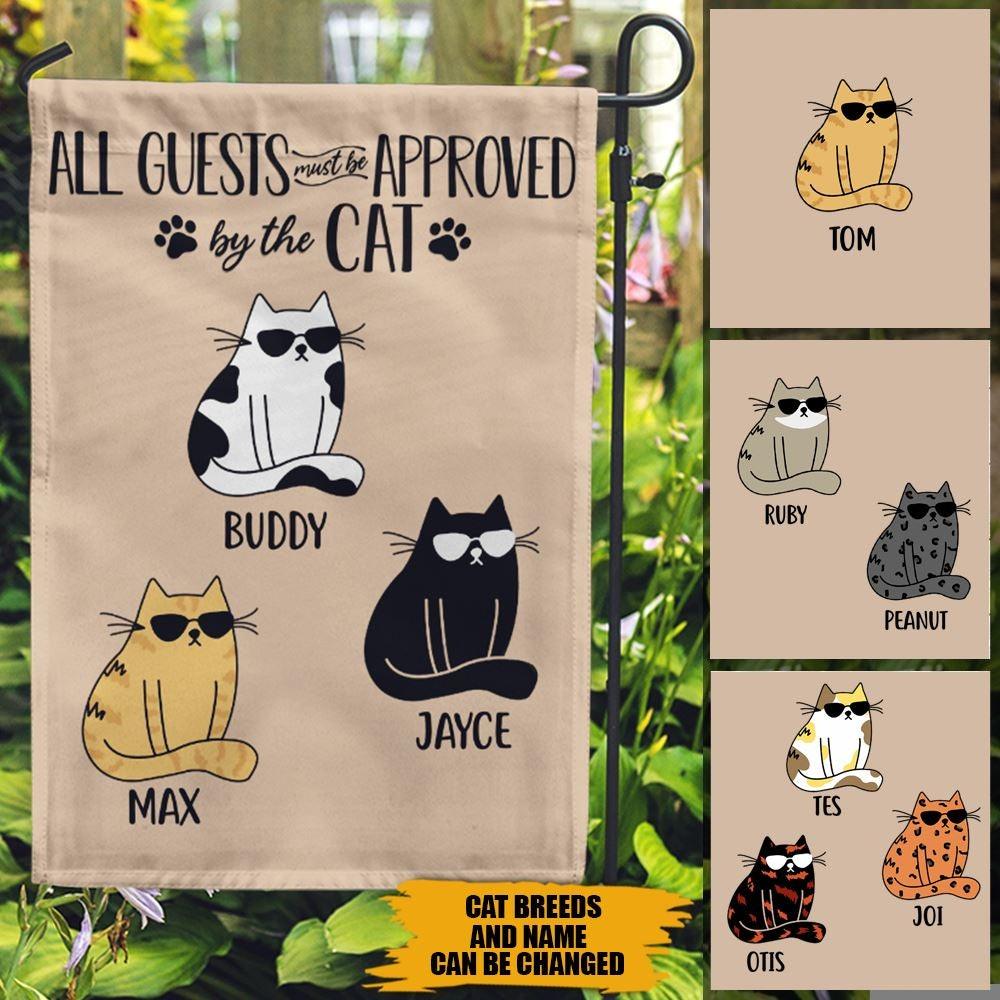 Cats Garden Flag Customized Name And Breed All Guests Must Be Approved By The Cat - PERSONAL84