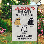 Cats Garden Flag Customized Name And Breed Welcome To The Cat's House - PERSONAL84