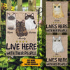 Cats Garden Flag Personalized Name And Breed Cat Live With People - PERSONAL84