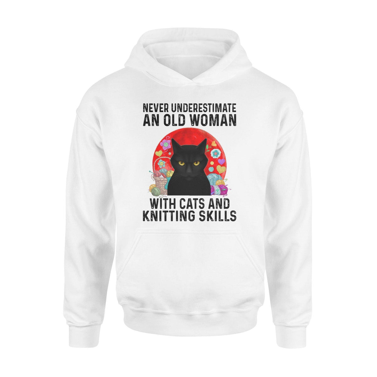 Cats, Knitting An Old Woman With Cats And Knitting Skills - Standard Hoodie - PERSONAL84