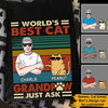 Cats Lovers Father&#39;s Day Custom T Shirt World&#39;s Best Cat Grandpaw Just Ask Personalized Gift - PERSONAL84