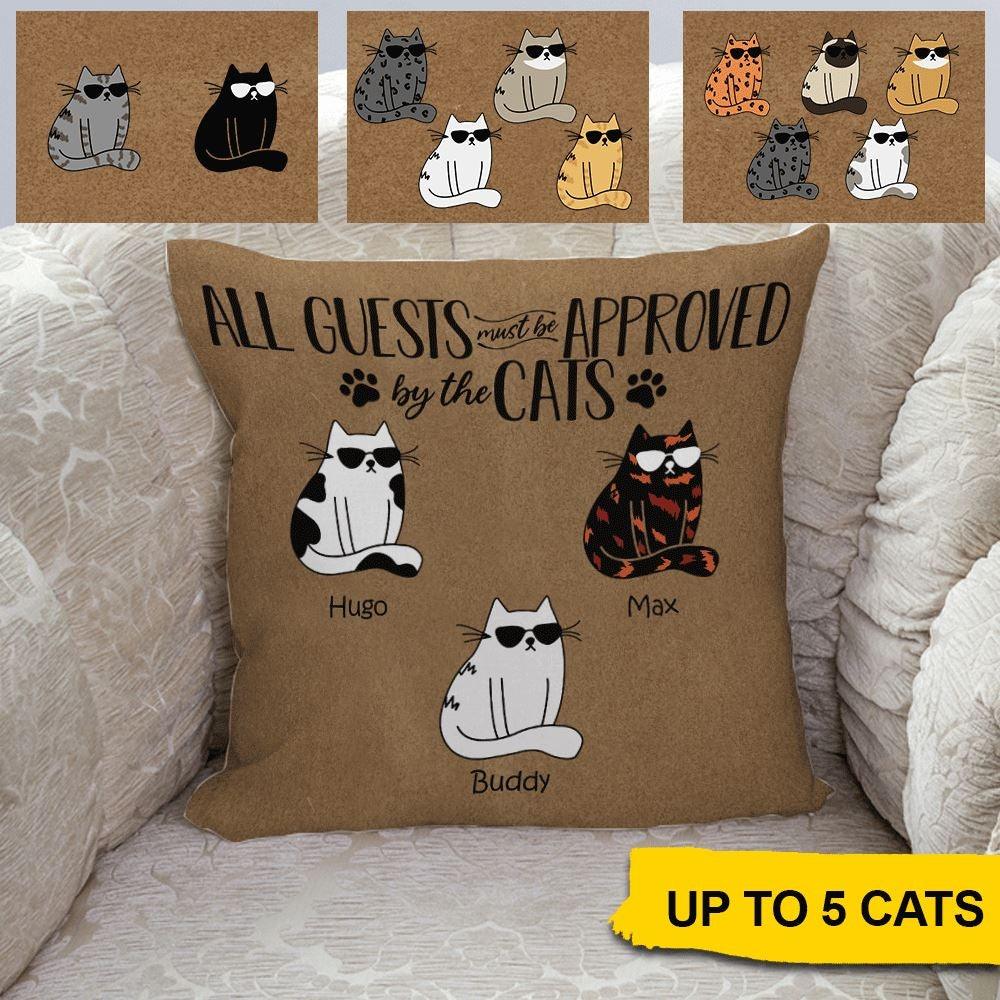 Cats Pillow Personalized Names and Breeds All Guests Must Be Approved By The Cat Personalized Gift - PERSONAL84