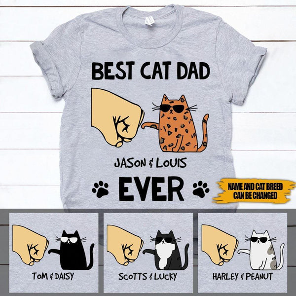 Cats Shirt Personalized Names And Breed Best Cat Dad Ever PERSONAL84