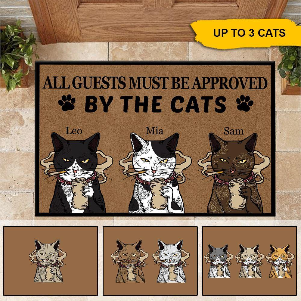 Cats Tattoo Custom Doormat All Must Be Approved By The Cats Personalized Gift - PERSONAL84