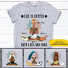 Cats Yoga Custom Shirt Life Is Better With Cats And Yoga Personalized Gift - PERSONAL84