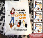 Chicken Custom T Shirt Kinda Busy Being A Chicken Mom Personalized Gift - PERSONAL84