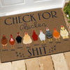 Chicken Doormat Customized Names and Breeds Check For Chicken Shit - PERSONAL84