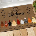 Chicken Doormat Customized Names and Breeds Home Is Where My Chickens Are - PERSONAL84