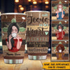 Christian Woman Custom Tumbler With Jesus In Her Heart And Coffee In Her Hand She Is Unstoppable Personalized Gift - PERSONAL84