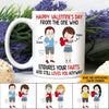Couple Custom Mug Happy Valentine&#39;s Day From The One Who Endures Your Farts Funny Personalized Gift For Him - PERSONAL84