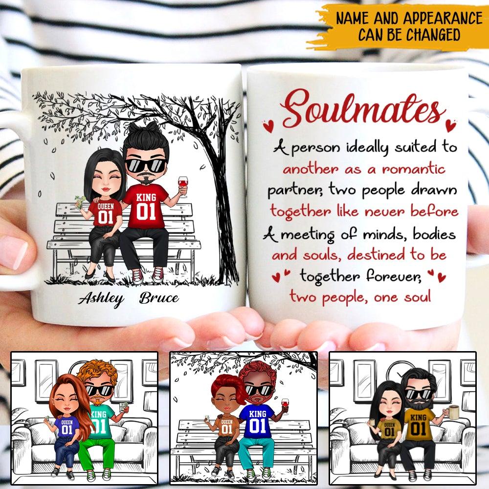 Couple Custom Mug Soulmates Two People One Soul Personalized Gift For Him Her - PERSONAL84