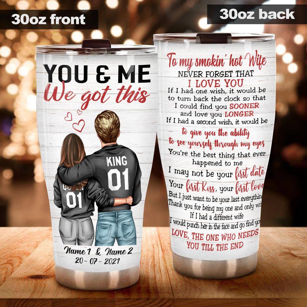 Couple Custom Tumbler My Smokin' Hot Wife If I Had One Wish Personalized Gift For Wife - PERSONAL84