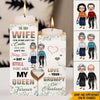Couple Custom Wooden Candlestick You Are My Queen Forever Your Grumpy Old Husband Personalized Valentine&#39;s Day Gift For Her - PERSONAL84