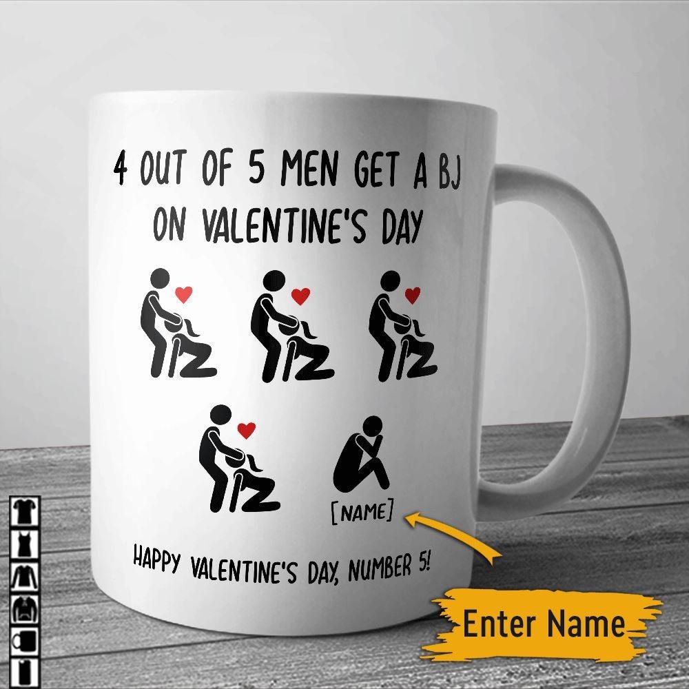 couple mug customized 4 out of 5 men get a bj on valentine s day personalized gift