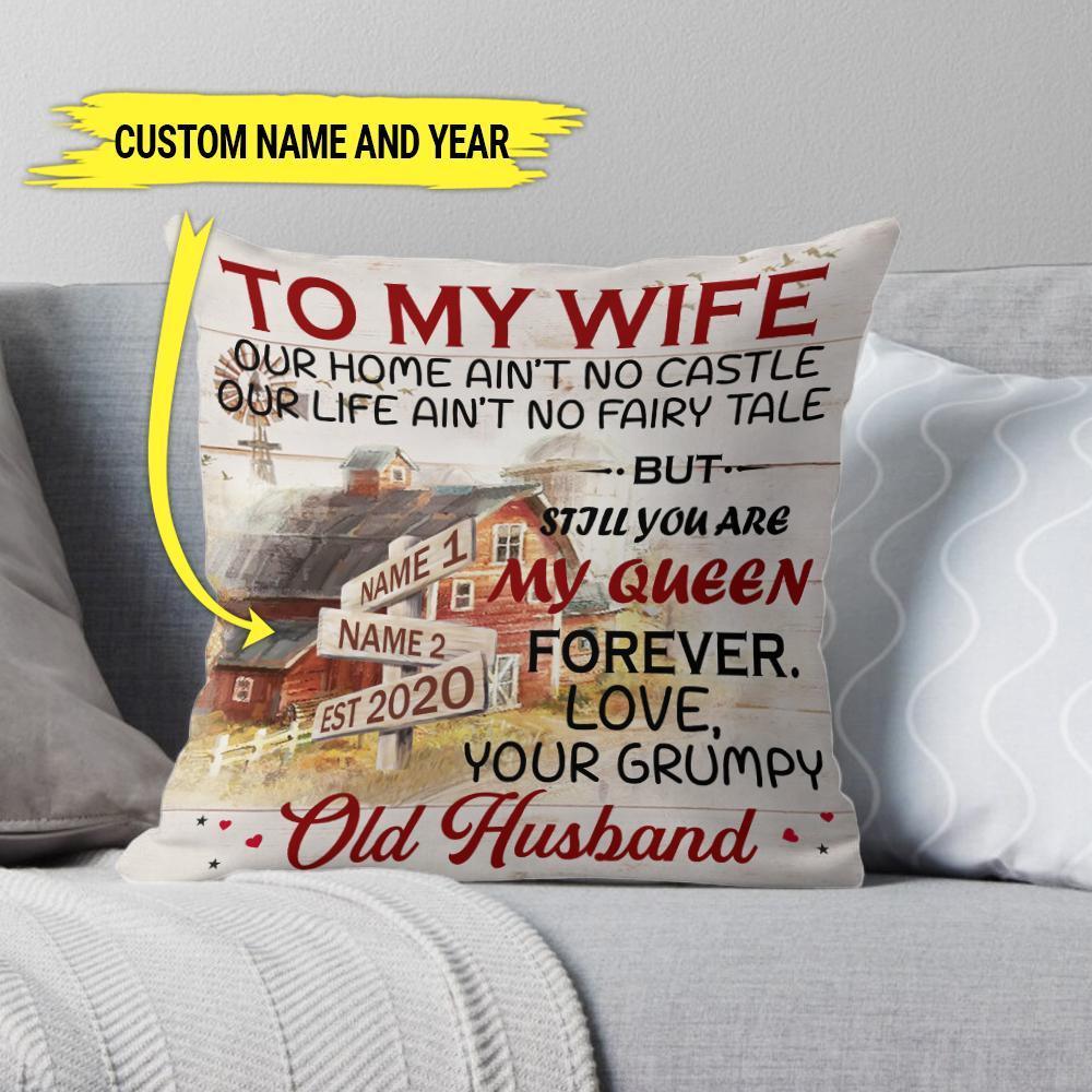 Couple X Farming Pillow Customized Our Home Ain't No Castle Personalized Gift - PERSONAL84