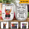 Cowgirl Best Friends Custom Wine Tumbler Country Girls Are Made Of Sarcasm And Profanity Personalized Gift For Best Friends - PERSONAL84